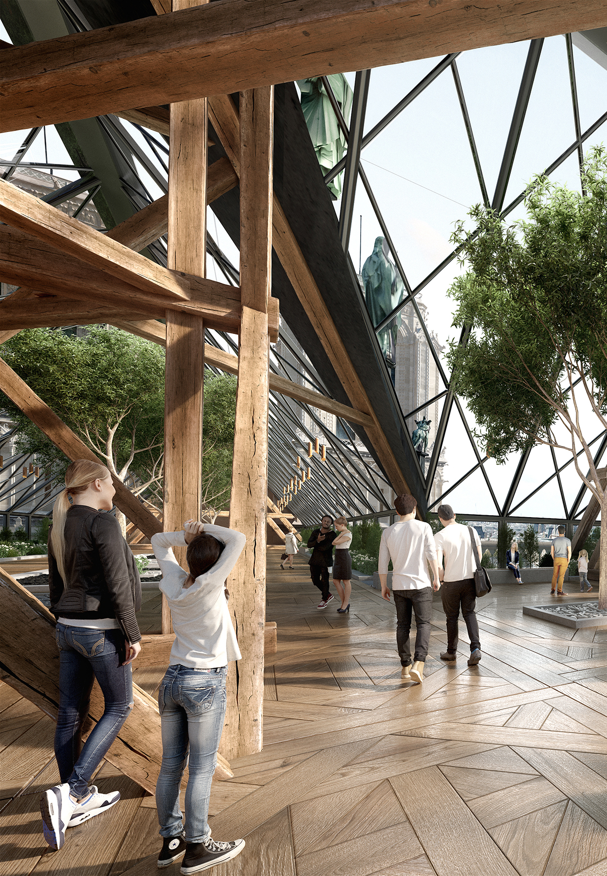 Miysis proposes fully-glazed roof and new spire for Notre-Dame Cathedral