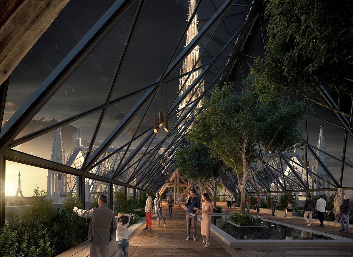 Miysis proposes fully-glazed roof and new spire for Notre-Dame Cathedral