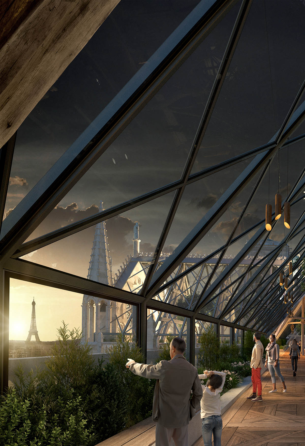 Miysis proposes fully-glazed roof and new spire for Notre-Dame Cathedral