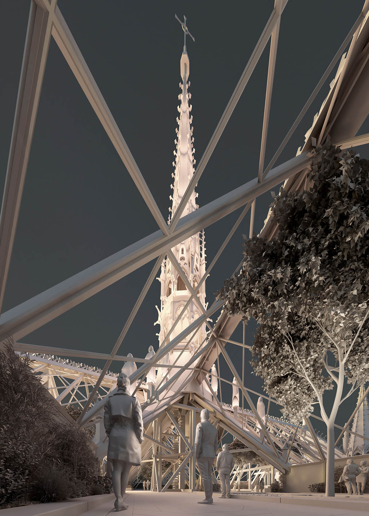 Miysis proposes fully-glazed roof and new spire for Notre-Dame Cathedral