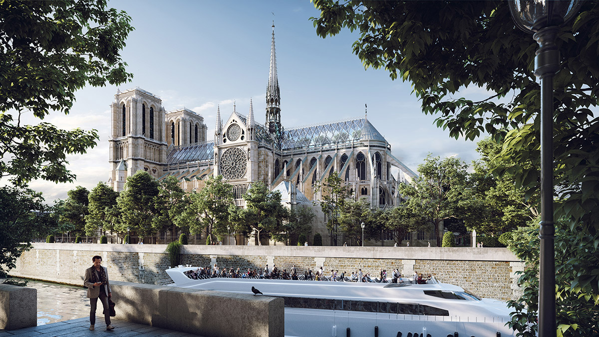 Miysis proposes fully-glazed roof and new spire for Notre-Dame Cathedral