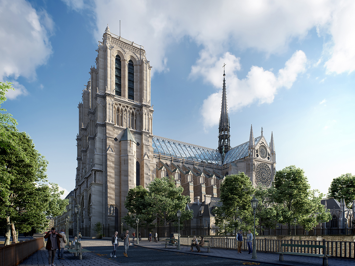 Miysis proposes fully-glazed roof and new spire for Notre-Dame Cathedral