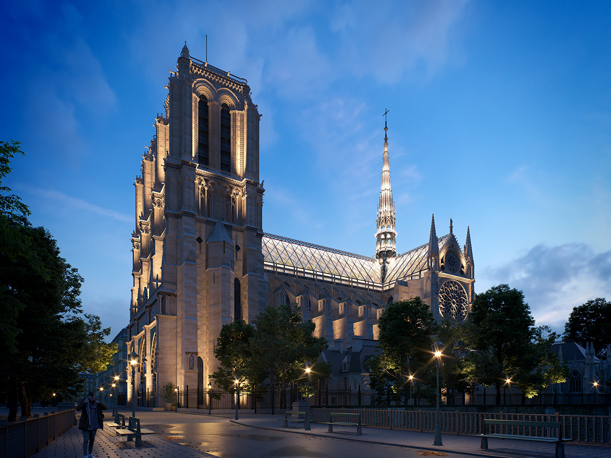 Miysis proposes fully-glazed roof and new spire for Notre-Dame Cathedral