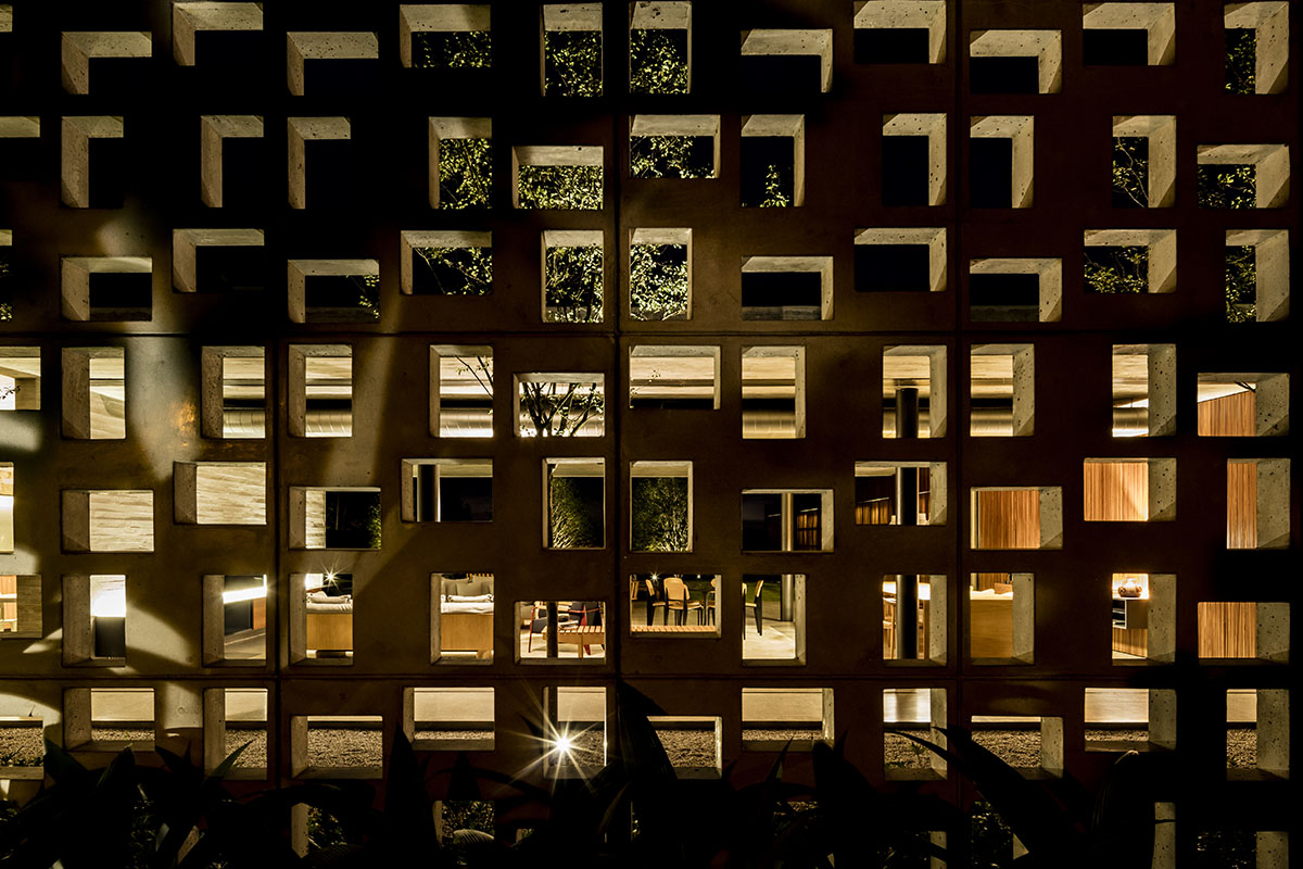 Studio MK27 Hides Elegantly Private Residence With Perforated Wall In A Poetic Landscape Of Brazil