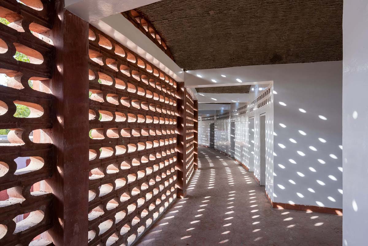 Manuel Herz Architects built curvilinear hospital with lattice-like brickwork in rural Senegal