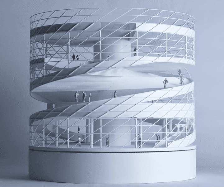 A Spiral Textile Center by Studio ATAH Adopts the Concept of Weaving