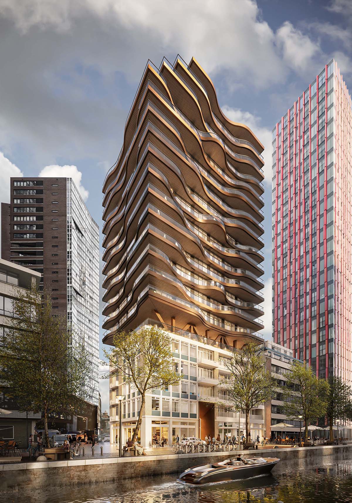 MoederscheimMoonen Architects reveals residential tower with undulating floor plates in Rotterdam