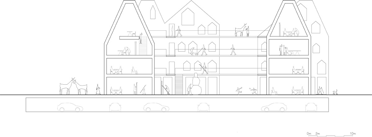 Reiulf Ramstad Arkitekter designs ski resort village with tiny houses raised over slender columns