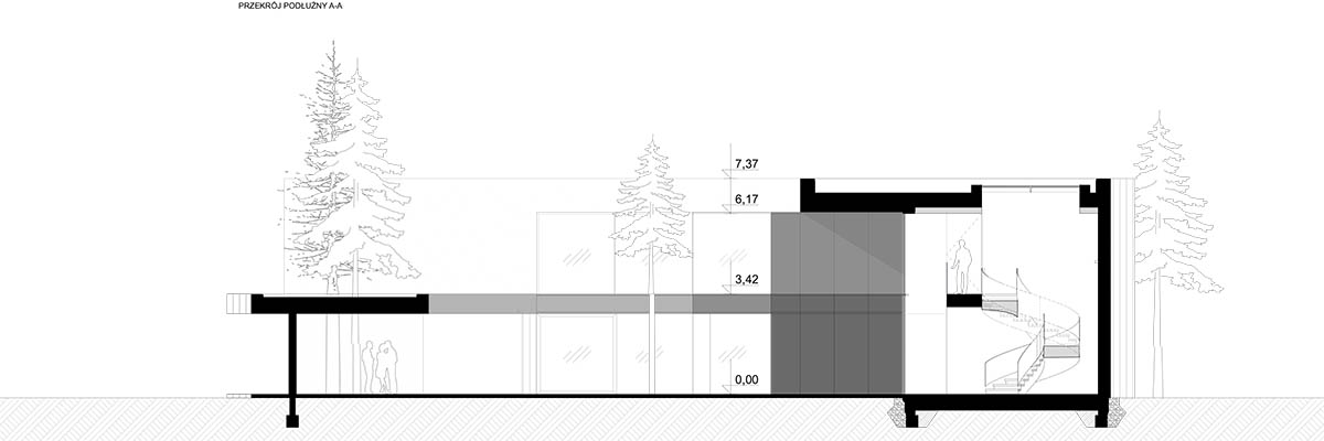 Przemek Olczyk Mobius Architekci completes circle wood house in a pine forest of Poland