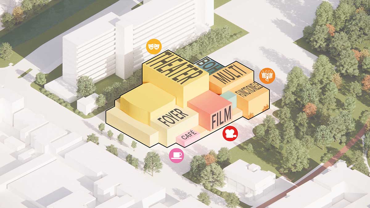 MVRDV creates a fabric-like facade for the new Lampegiet Theatre as an urban lantern