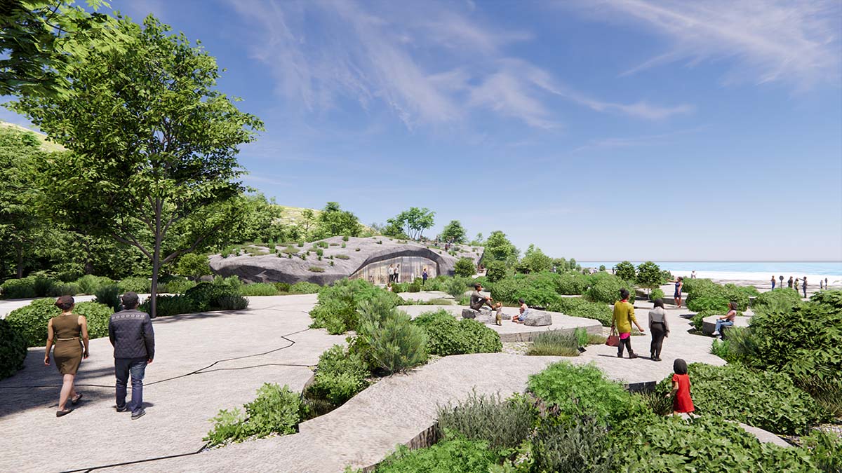 MVRDV inserts tourist facilities into sculptural rock fomations on scenic Taiwanese coastline