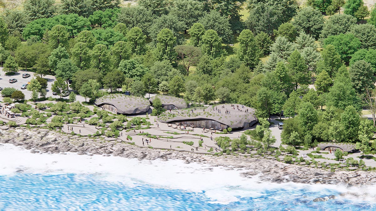 MVRDV inserts tourist facilities into sculptural rock fomations on scenic Taiwanese coastline