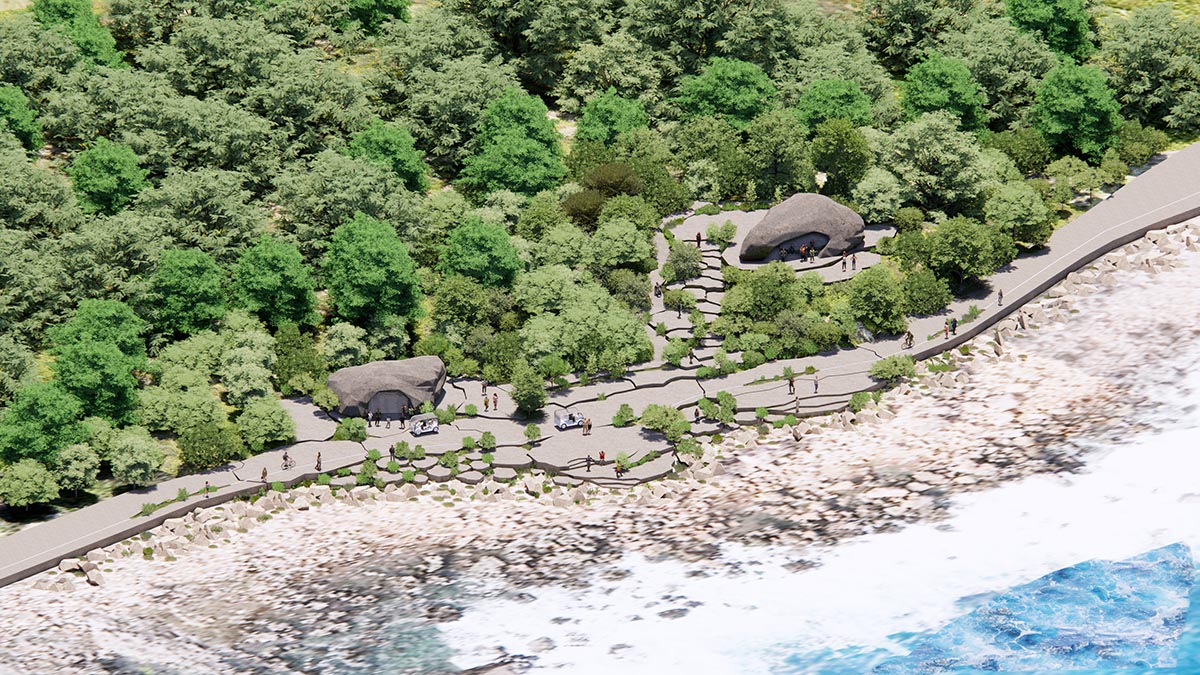 MVRDV inserts tourist facilities into sculptural rock fomations on scenic Taiwanese coastline