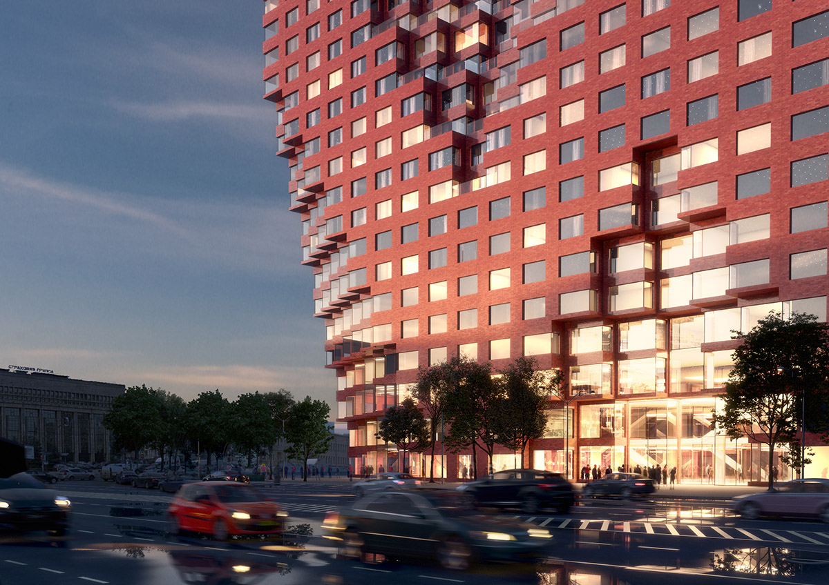 MVRDV creates sculpted form with red ceramic fa&ccedil;ade for Moscow's new mixed-use massive complex