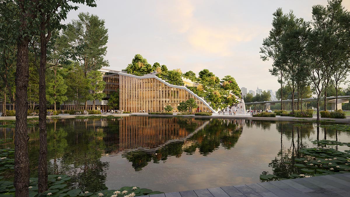 MVRDV's new Tianfu Software Park featuring a 150-metre tower with a full-height green atrium
