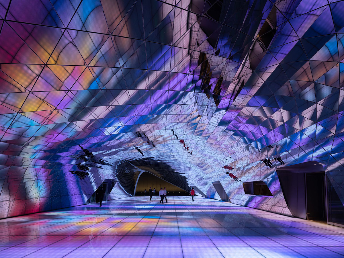 MVRDV completes entertainment complex featuring imprinted white and gold façade in Seoul