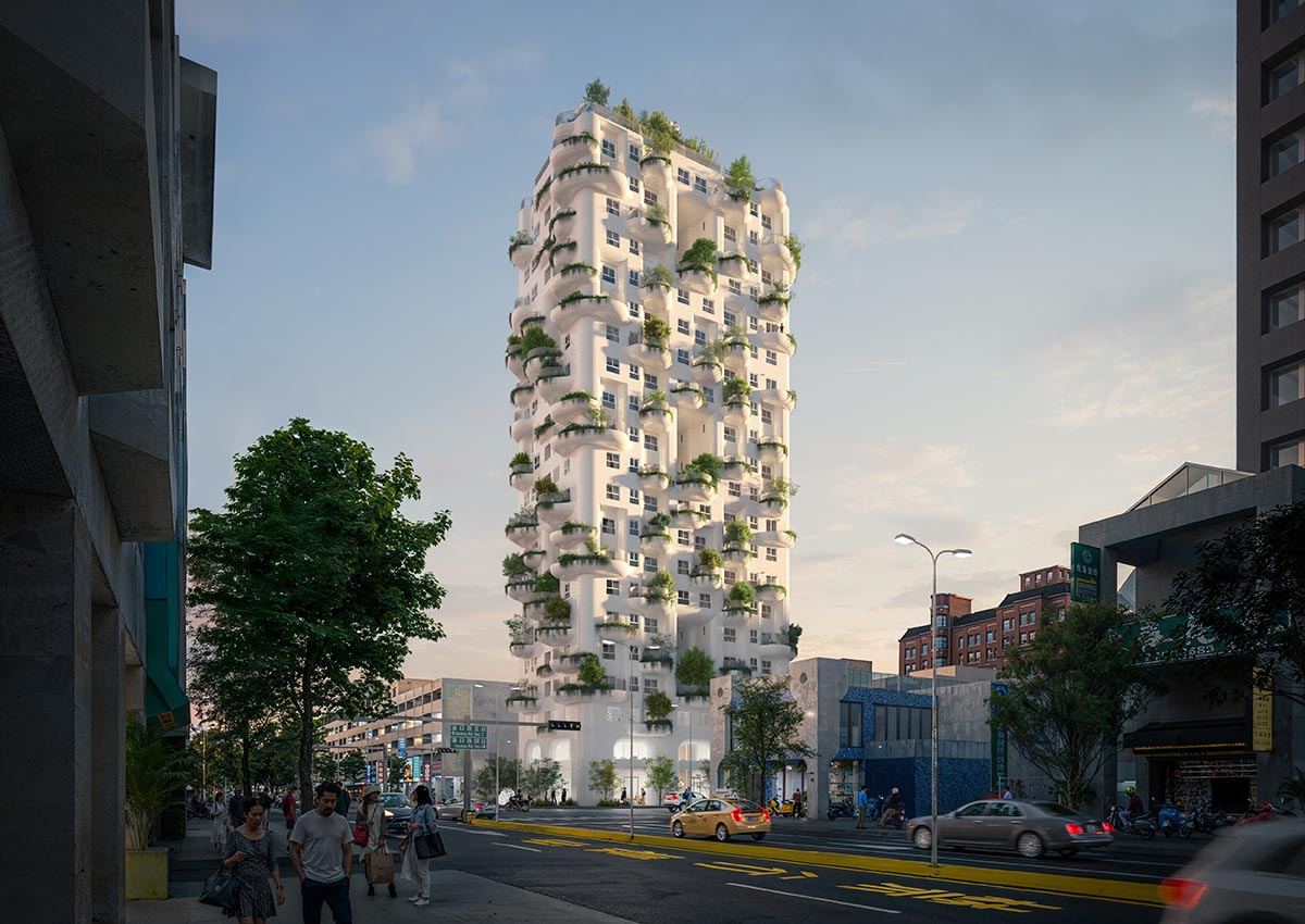 MVRDV wraps residential tower in Taiwan with shimmeric ceramic
