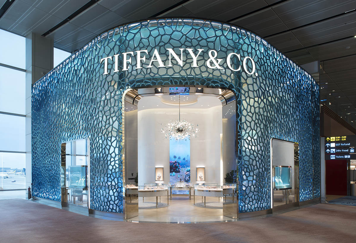 MVRDV wraps Tiffany & Co.store with coral-inspired 3D-printed façade in Singapore’s Changi Airport