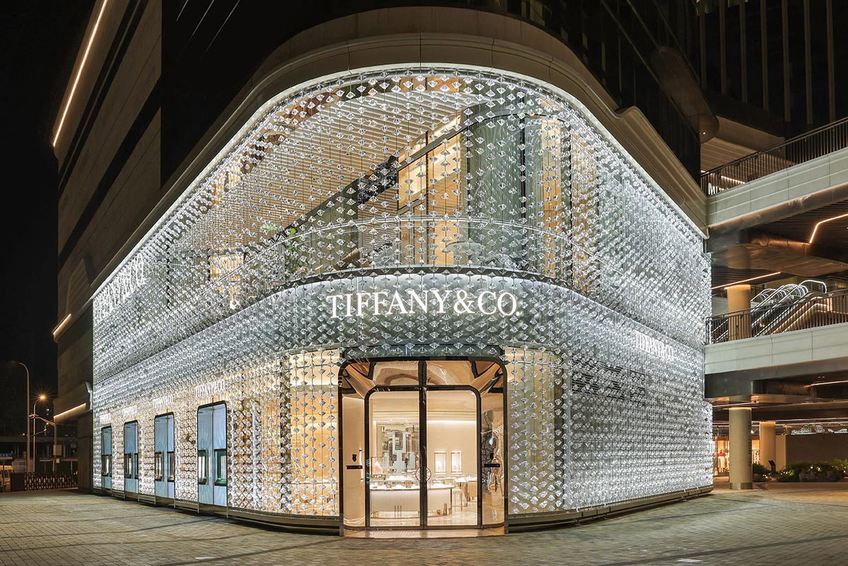 MVRDV creates glittering Tiffany & Co store featuring a diamond-studded facade in Shanghai