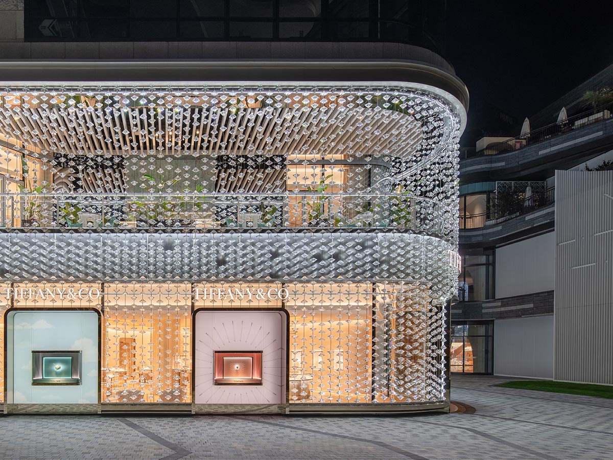 MVRDV creates glittering Tiffany & Co store featuring a diamond-studded facade in Shanghai