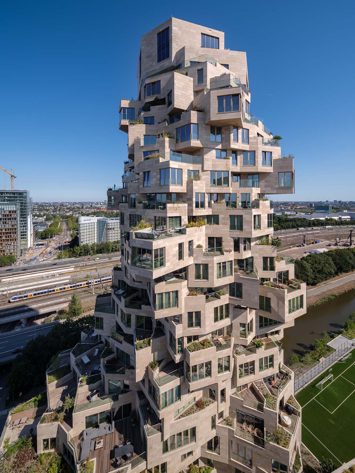 MVRDV completes geology-inspired skyscraper Valley in Amsterdam