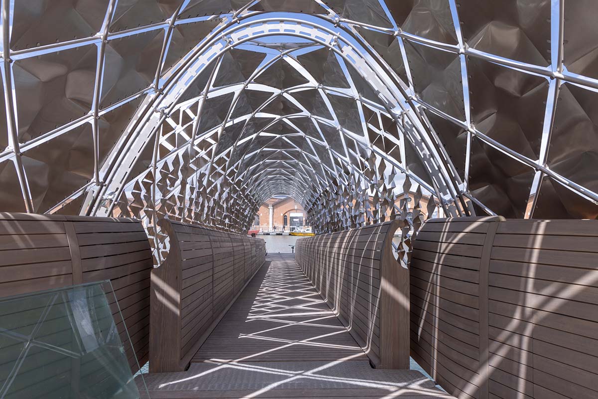 The Norman Foster Foundation and Porsche install a shimmering modular transportation hub&nbsp;in Venice 