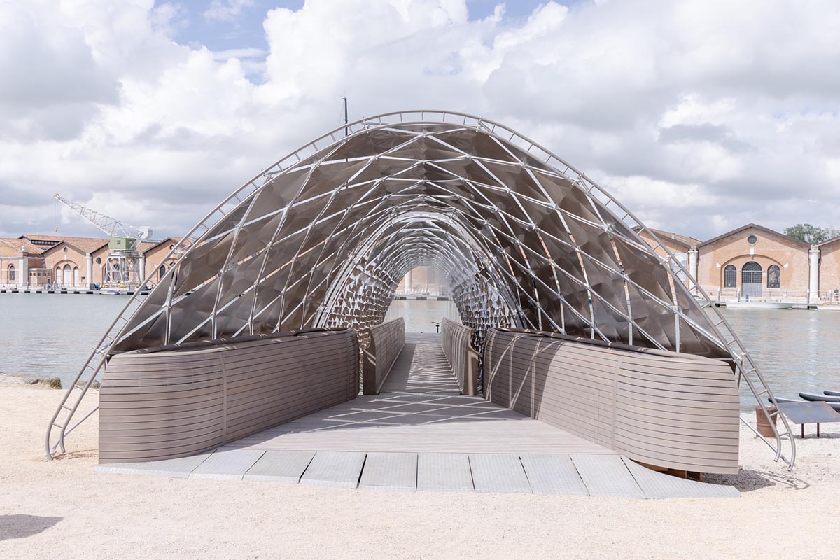 The Norman Foster Foundation and Porsche install a shimmering modular transportation hub&nbsp;in Venice 