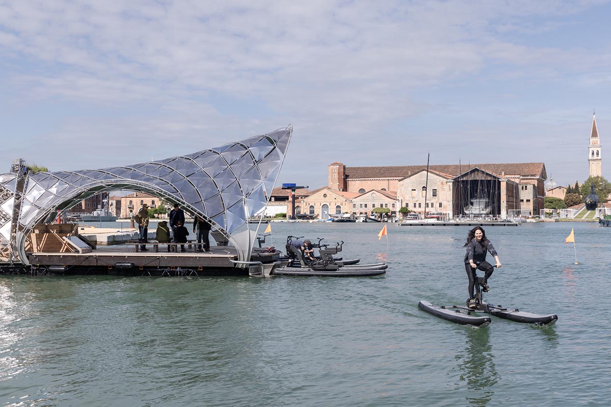 The Norman Foster Foundation and Porsche install a shimmering modular transportation hub&nbsp;in Venice 