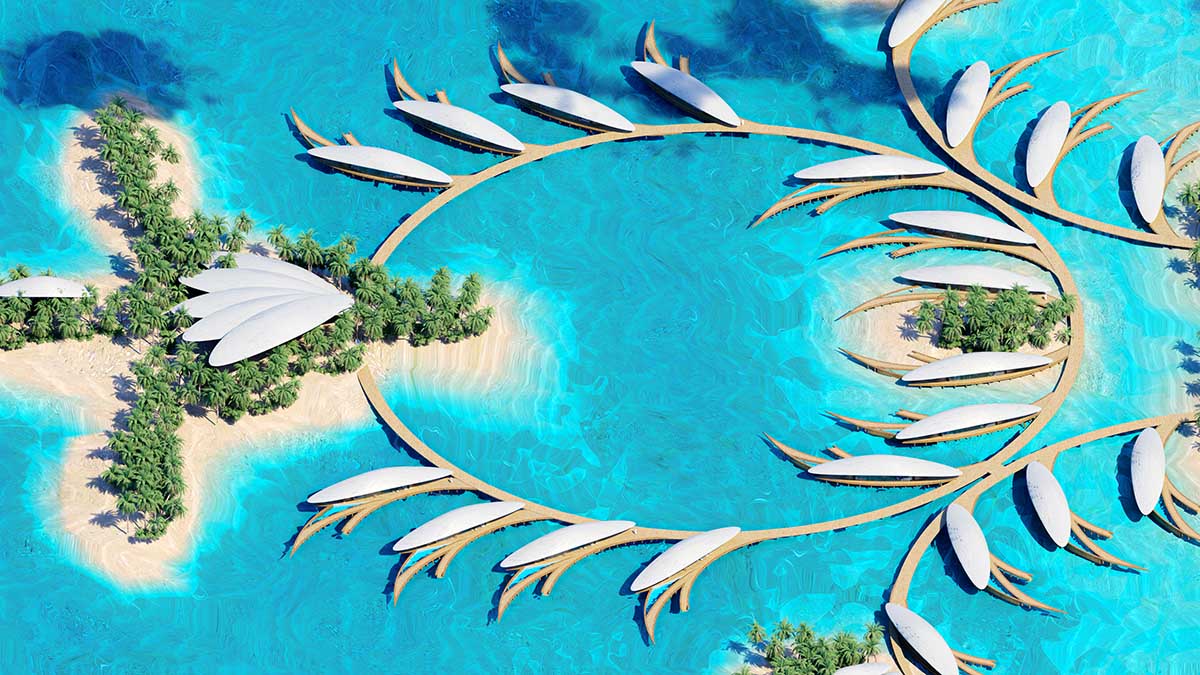 MASK Architects unveils the world&rsquo;s first hydrogen-powered luxury floating resort in Middle East