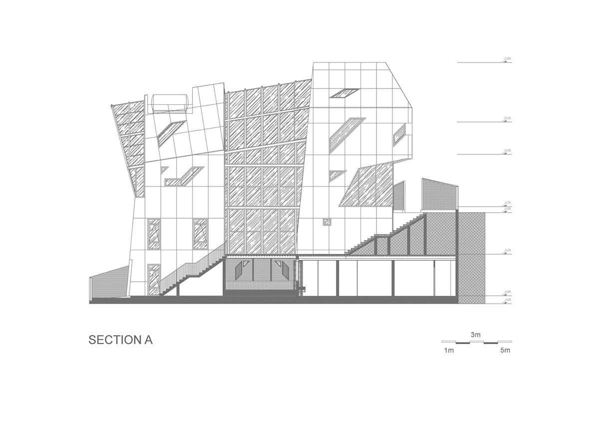 Le House wraps this small hotel with porous steel facade made of irregular patterns in Vietnam