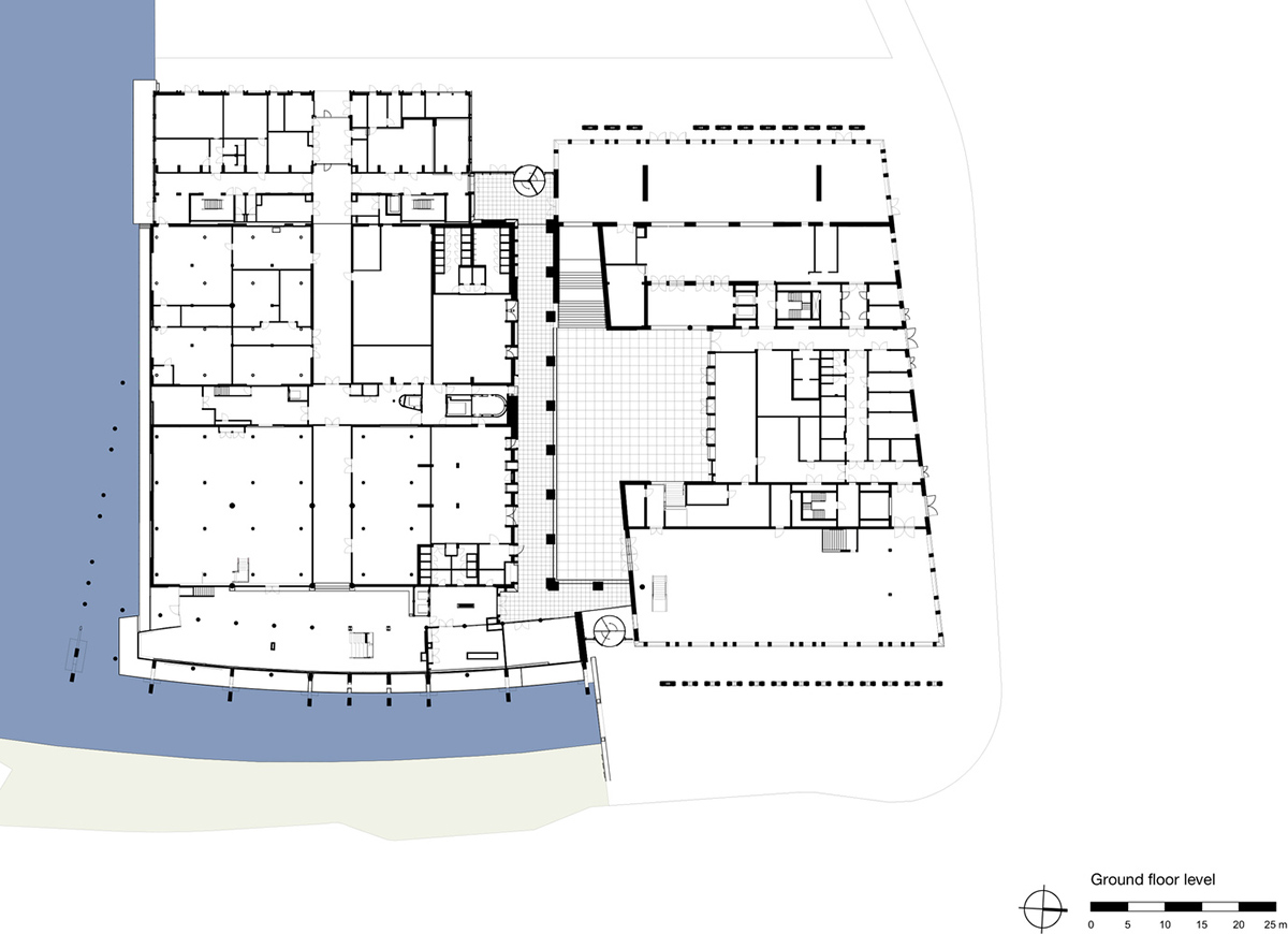 3D concrete patterns are combined with a stack of stone layers for research center in The Netherlands
