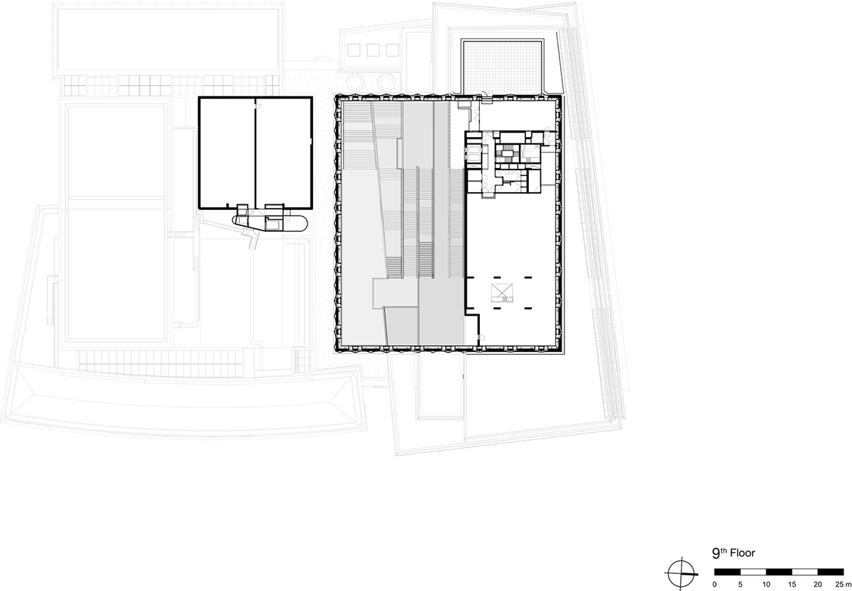 3D concrete patterns are combined with a stack of stone layers for research center in The Netherlands