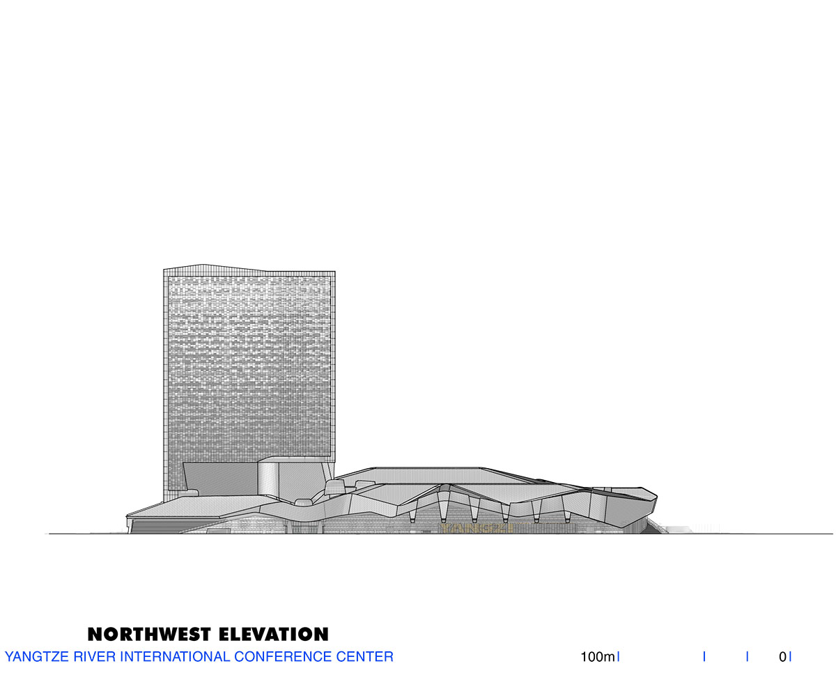 Morphosis designs conference center featuring undulating podium clad in titanium panels in China 