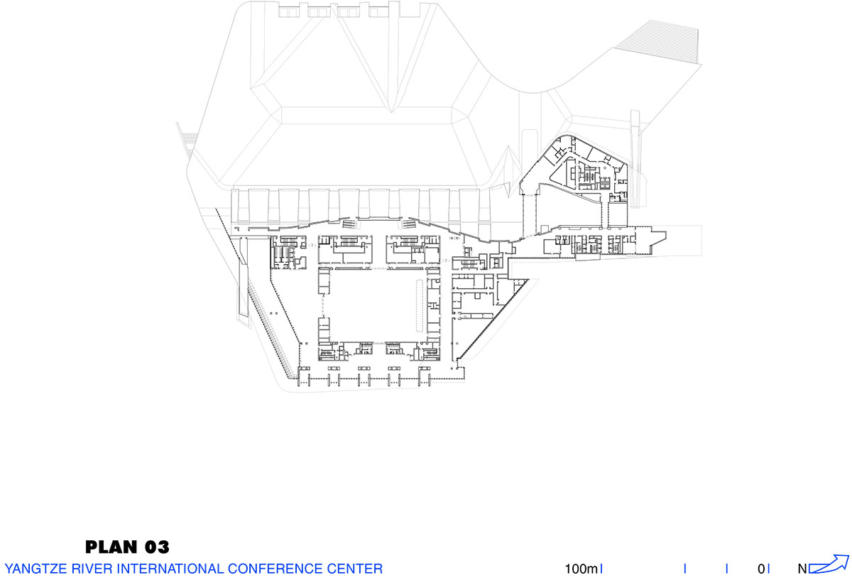 Morphosis designs conference center featuring undulating podium clad in titanium panels in China 
