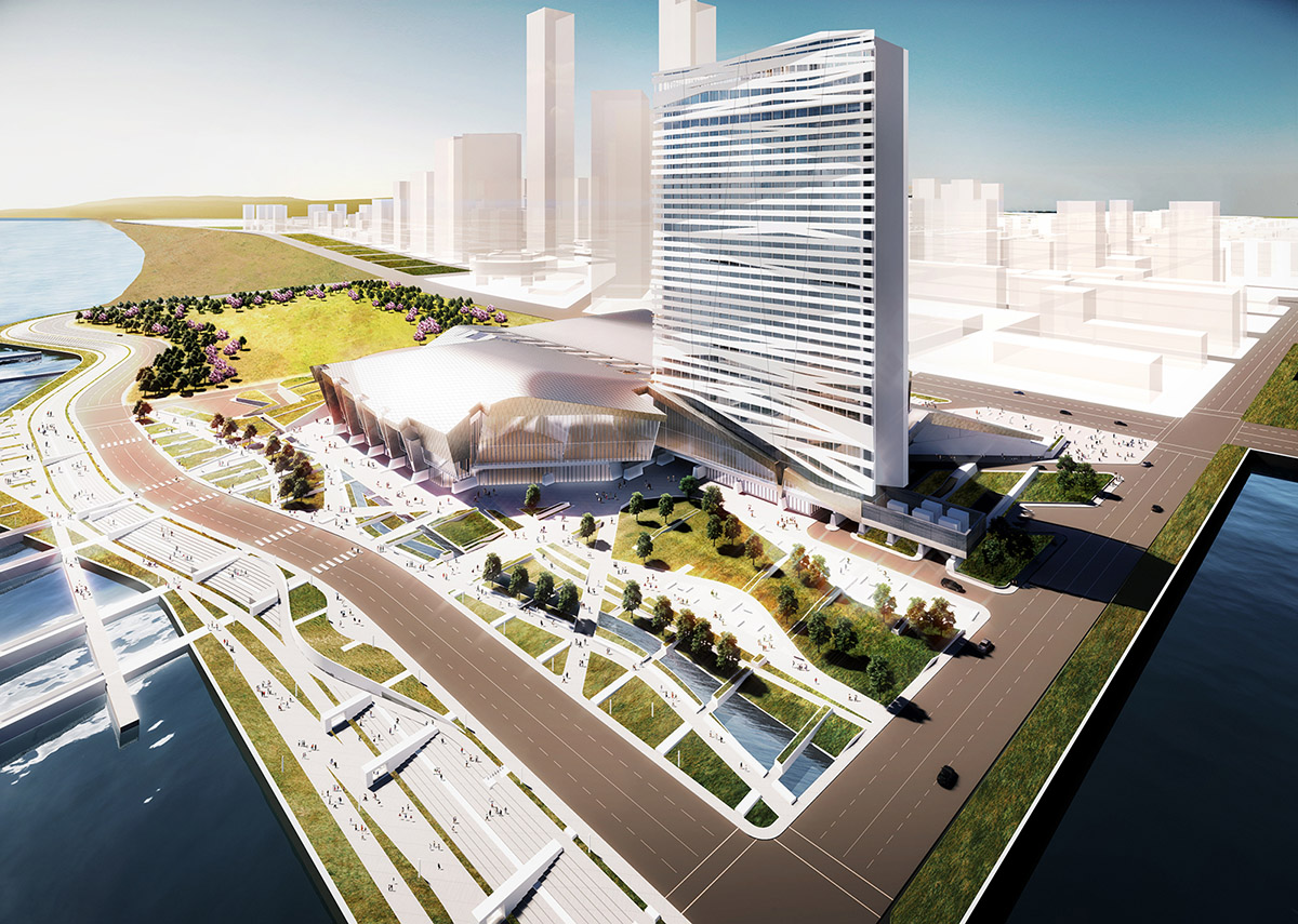 Morphosis Architects unveils design for Conference Center and Hotel in Nanjing