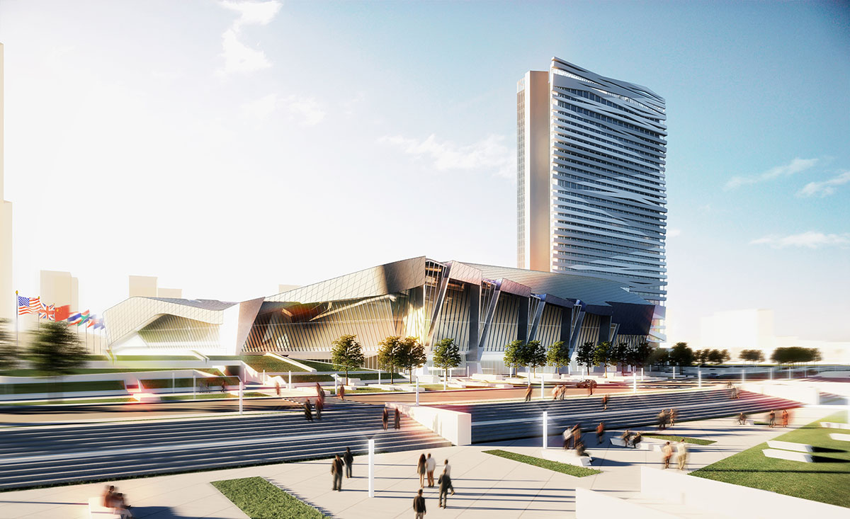 Morphosis Architects unveils design for Conference Center and Hotel in Nanjing