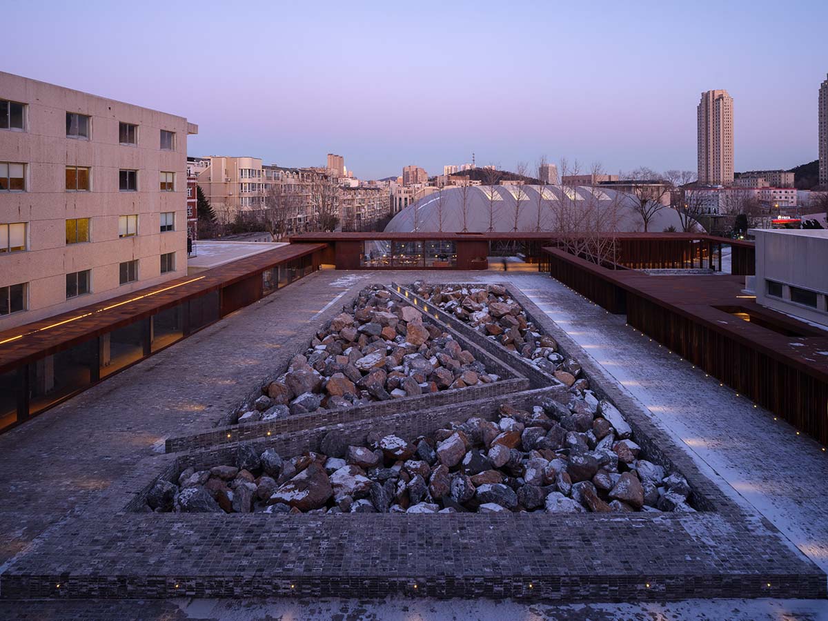 Neri&Hu revitalizes urban memory with corten steel volume in Dalian, China