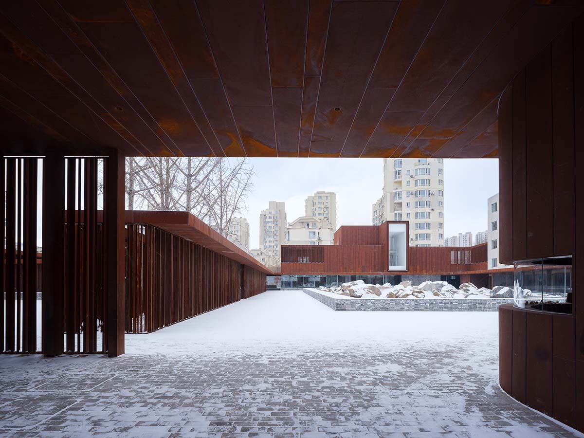 Neri&Hu revitalizes urban memory with corten steel volume in Dalian, China