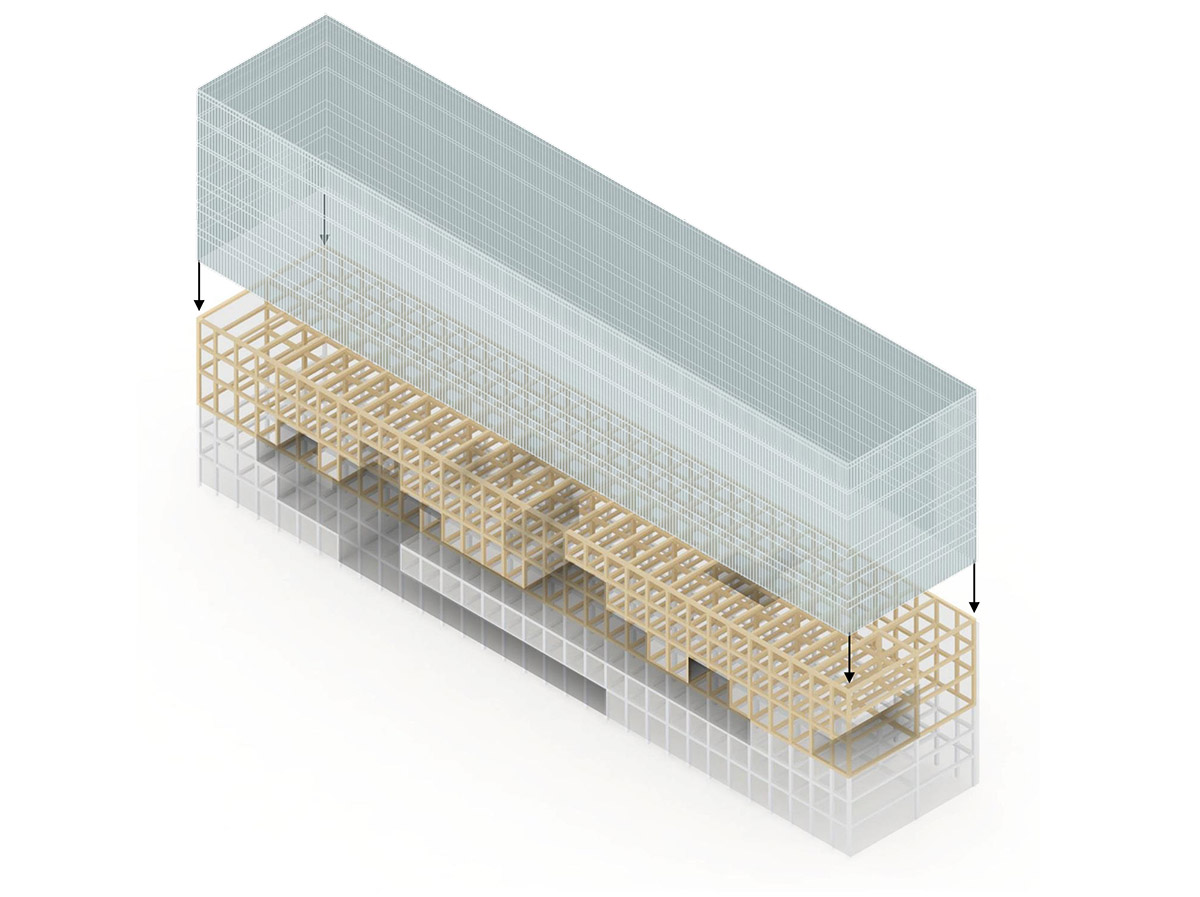 MVRDV and BSK Arkitekter transform former warehouse into cultural hub with transparent gridded facade