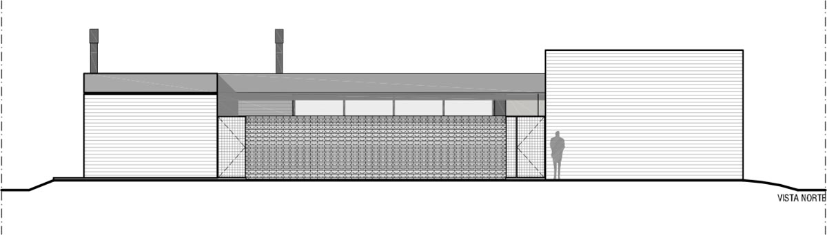 Nómade Arquitectura creates urban filter with large interlocked brick wall for house in Argentina