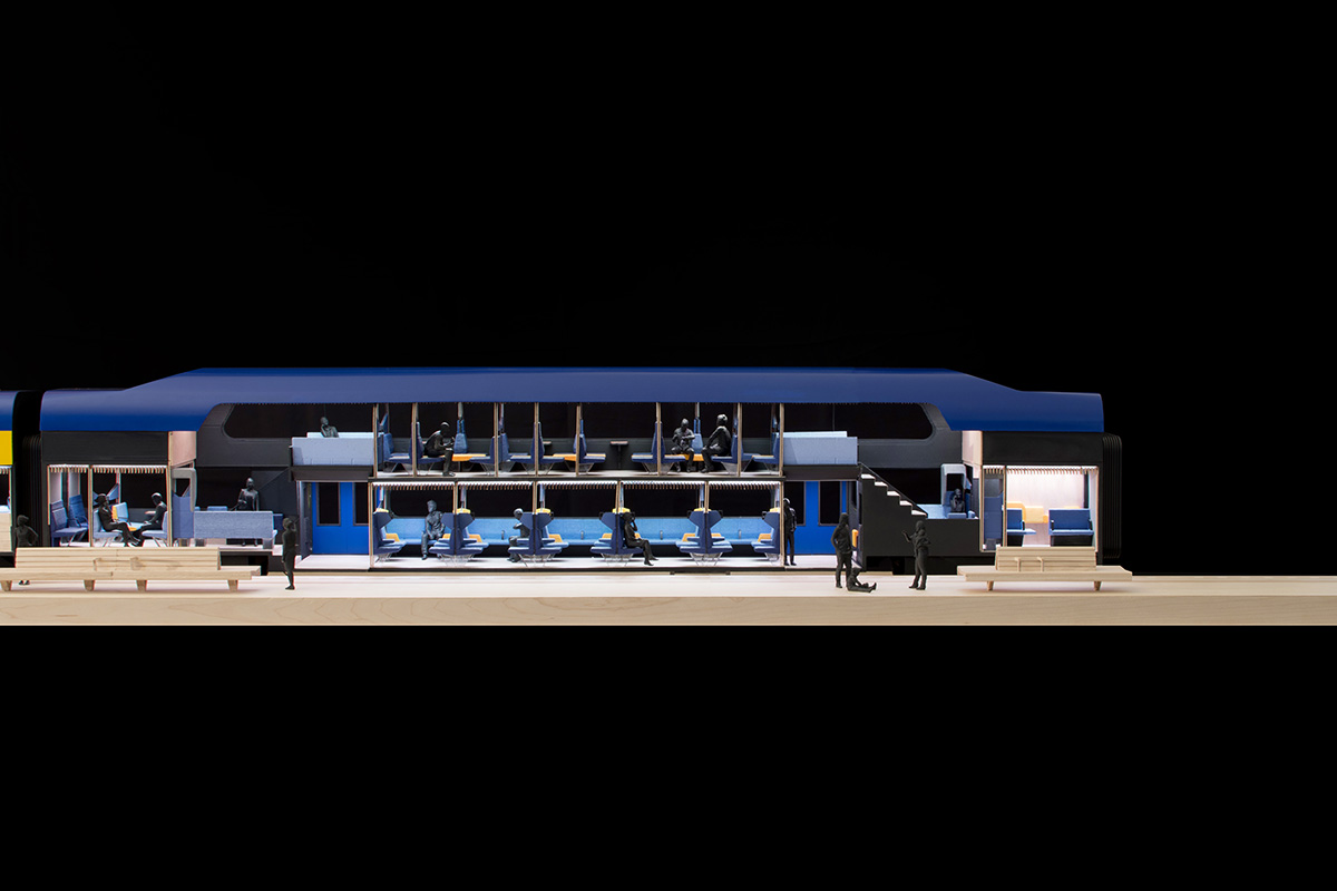 Mecanoo and Gispen reveal vision for modular train interior allowing passengers diverse activities