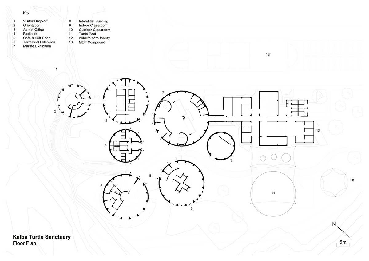 Hopkins Architects created seven interconnected pods for Turtle Sanctuary in Sharjah