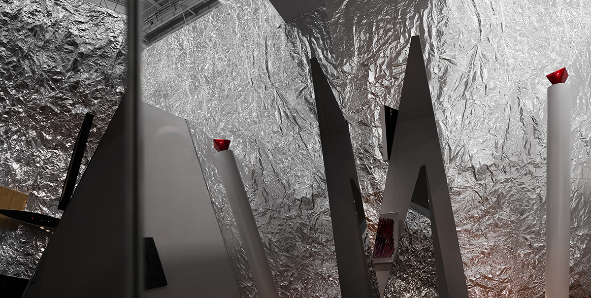 AD ARCHITECTURE creates metallic interiors for Mirror Gallery exhibition space in Shenzhen