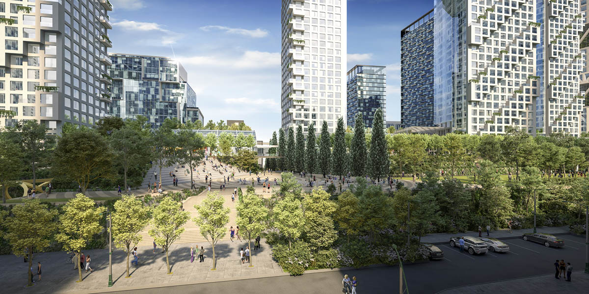 Safdie Architects reveals new mixed-use towers with elevated bridges in downtown Toronto