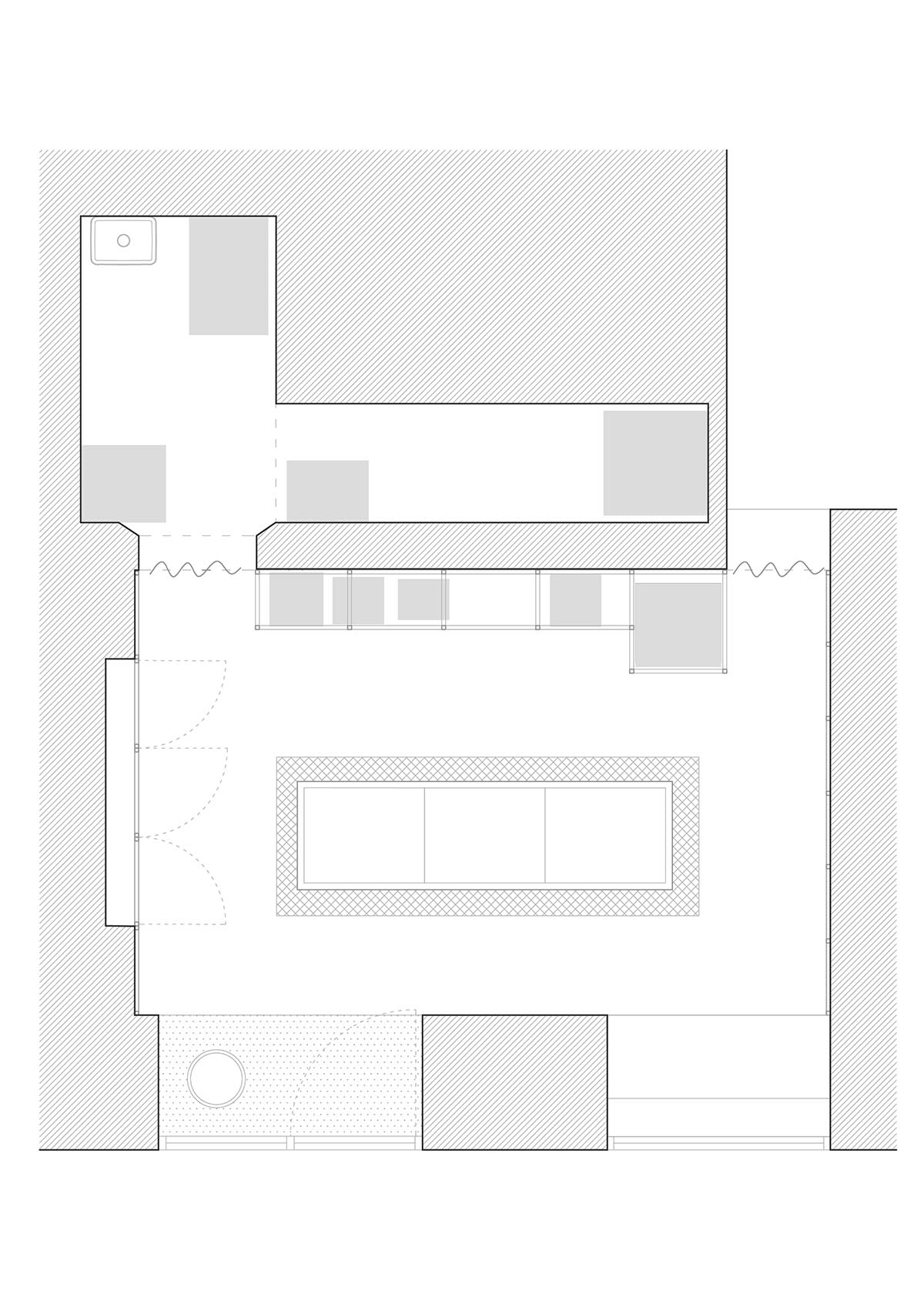 Bakery features central oak tables that revive the traditional dining room experience 