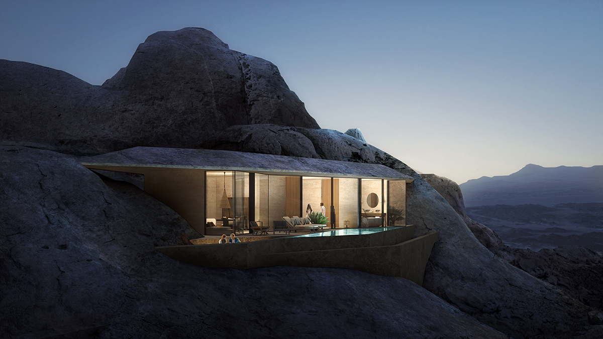 Oppenheim Architecture designs new mountain resort embedded into rocks ...