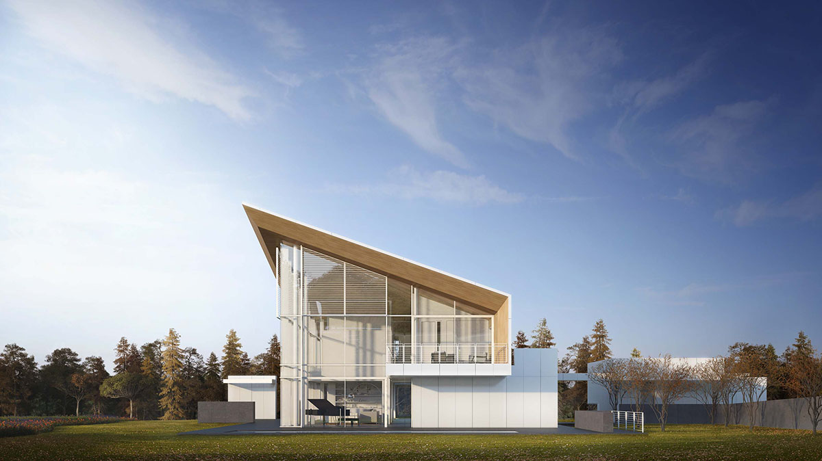 Richard Meier & Partners offers flexible space in the new design of two villas in Czech Republic