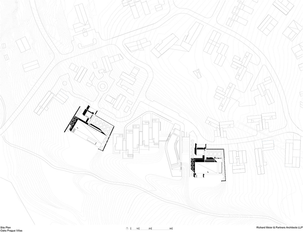 Richard Meier & Partners offers flexible space in the new design of two villas in Czech Republic