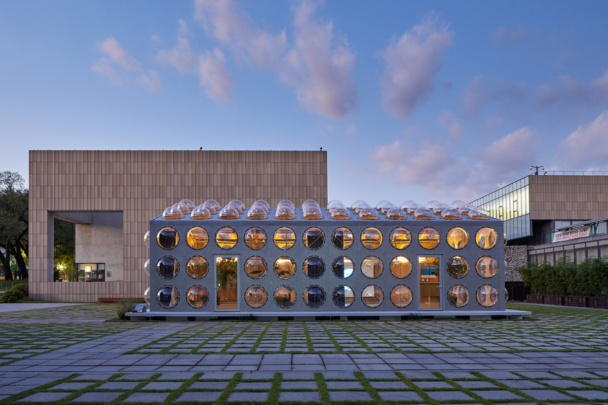 OBRA Architects adds bubbled protruding openings to experimental pavilion in Seoul
