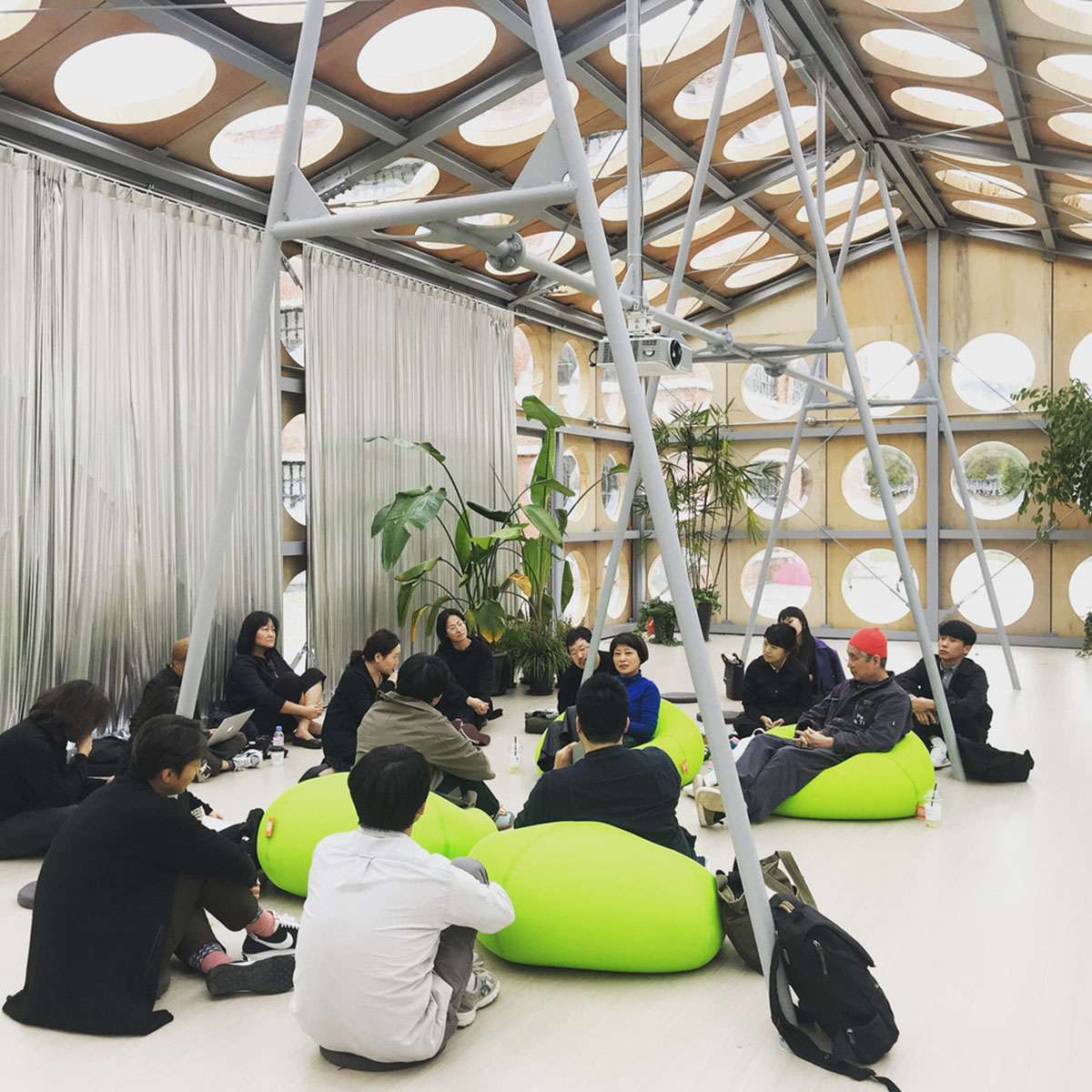 OBRA Architects adds bubbled protruding openings to experimental pavilion in Seoul